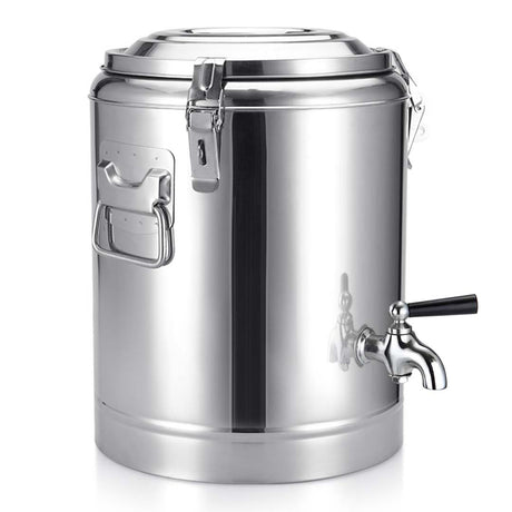 SOGA 22L Stainless Steel Insulated Stock Pot Dispenser Hot & Cold Beverage Container With Tap - Cafe Supply