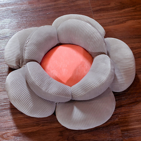 SOGA 2X Grey Double Flower Shape Cushion Soft Bedside Floor Plush Pillow Home Decor - Cafe Supply