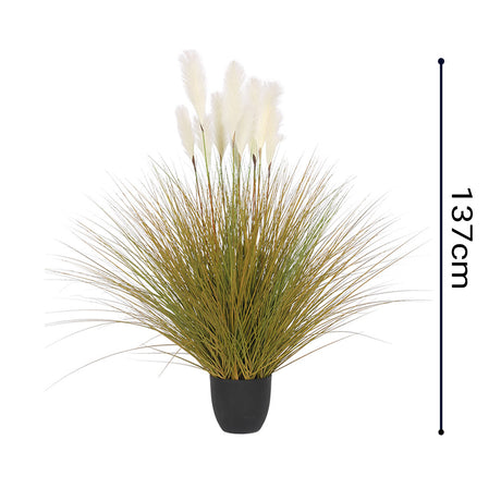 SOGA 2X 137cm Artificial Indoor Potted Reed Bulrush Grass Tree Fake Plant Simulation Decorative - Cafe Supply