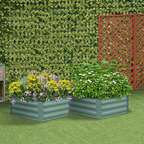 SOGA 2X 60cm Hexagon Shape Galvanised Raised Garden Bed Vegetable Herb Flower Outdoor Planter Box - Cafe Supply