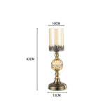 SOGA 42cm Glass Candle Holder Candle Stand Glass/Metal - Cafe Supply