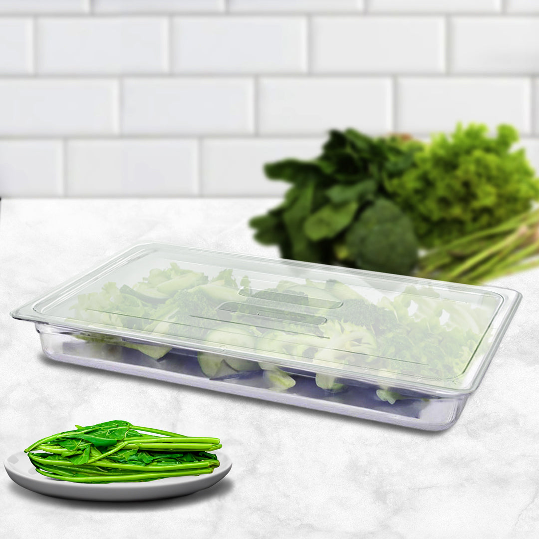 SOGA 65mm Clear Gastronorm GN Pan 1/1 Food Tray Storage Bundle of 4 with Lid - Cafe Supply