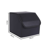 SOGA 2X Leather Car Boot Collapsible Foldable Trunk Cargo Organizer Portable Storage Box Black Small - Cafe Supply