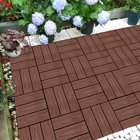SOGA 2X 11 pcs Dark Chocolate DIY Wooden Composite Decking Tiles Garden Outdoor Backyard Flooring Home Decor - Cafe Supply