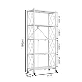 SOGA 2X 5 Tier Steel White Foldable Kitchen Cart Multi-Functional Shelves Portable Storage Organizer with Wheels - Cafe Supply