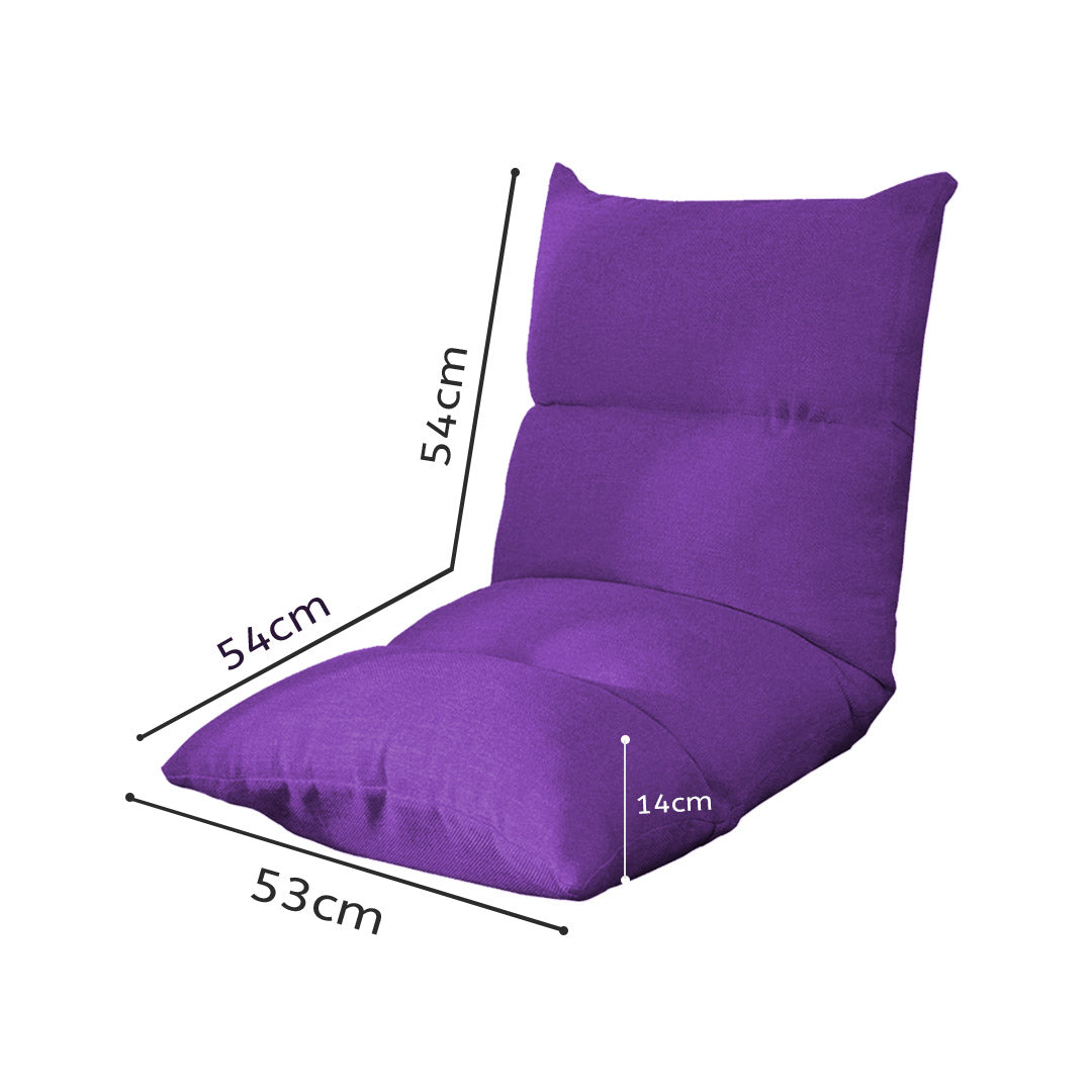 SOGA 2X Lounge Floor Recliner Adjustable Lazy Sofa Bed Folding Game Chair Purple - Cafe Supply