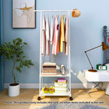SOGA 2X 2-in-1 Organiser Clothes Shoe Rack Space-Saving Triangular Storage with Wheels White - Cafe Supply