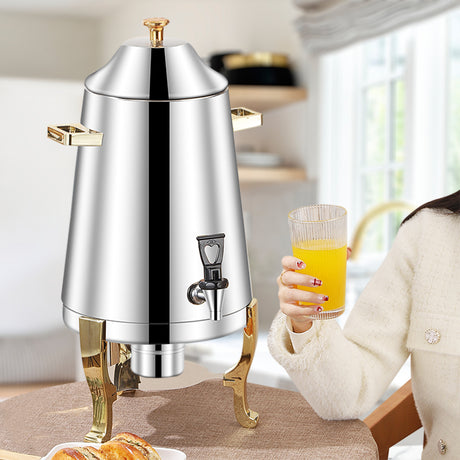 SOGA 2X Stainless Steel Dispenser Beverage Juicer Commercial Buffet Drink Container Jug with Side Handles - Cafe Supply