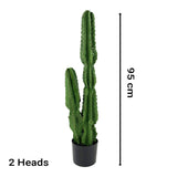 SOGA 4X 95cm Green Artificial Indoor Cactus Tree Fake Plant Simulation Decorative 2 Heads - Cafe Supply