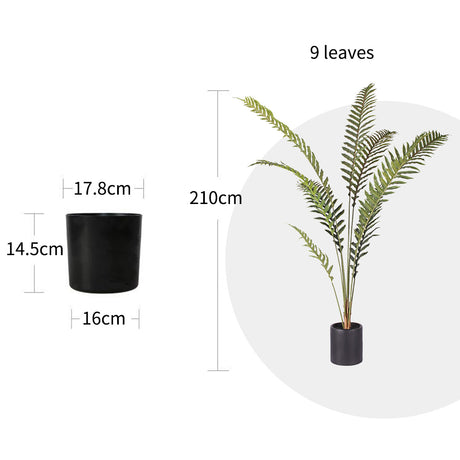 SOGA 2X 210cm Artificial Green Rogue Hares Foot Fern Tree Fake Tropical Indoor Plant Home Office Decor - Cafe Supply