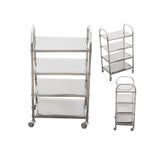 SOGA 2X 4 Tier Stainless Steel Kitchen Dinning Food Cart Trolley Utility Size Square Large - Cafe Supply