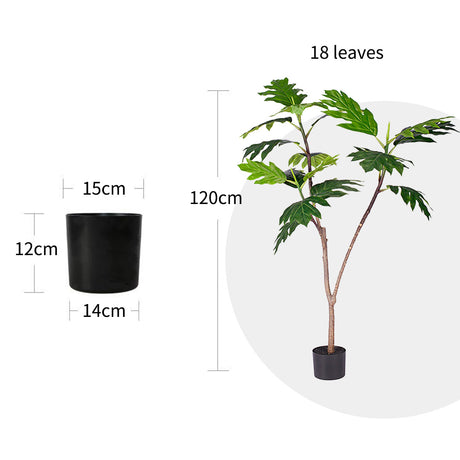 SOGA 2X 120cm Artificial Natural Green Split-Leaf Philodendron Tree Fake Tropical Indoor Plant Home Office Decor - Cafe Supply