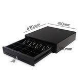 SOGA Black Heavy Duty Cash Drawer Electronic 4 Bills 8 Coins Cheque Slot Tray Pos 410 - Cafe Supply