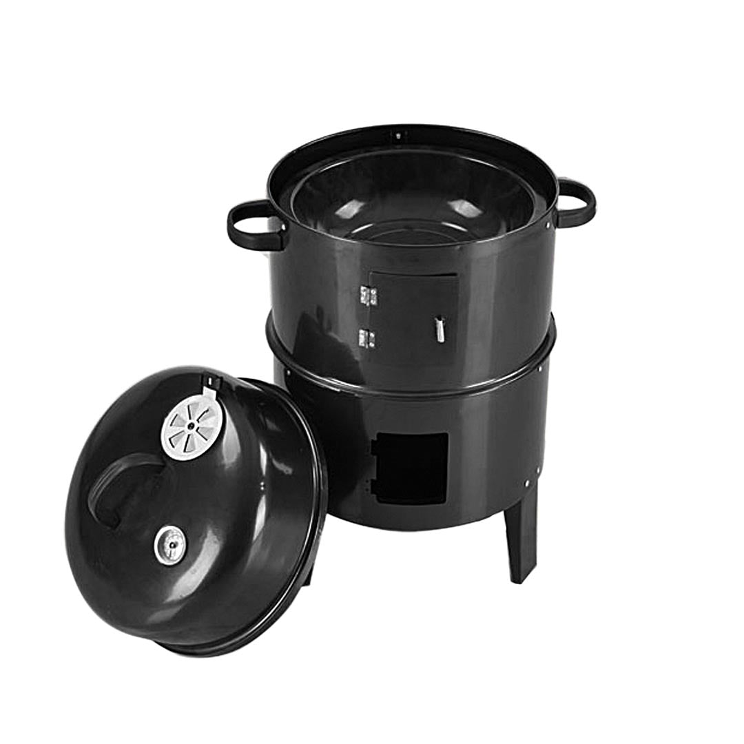 SOGA 2X 3 In 1 Barbecue Smoker Outdoor Charcoal BBQ Grill Camping Picnic Fishing - Cafe Supply