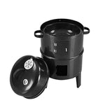 SOGA 2X 3 In 1 Barbecue Smoker Outdoor Charcoal BBQ Grill Camping Picnic Fishing - Cafe Supply