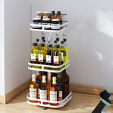 SOGA 2X 3 Tier Steel White Square Rotating Multi-Function Kitchen Portable Storage Spice Seasoning Kitchen Countertop Organiser Shelf - Cafe Supply