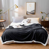 SOGA 2X Black Throw Blanket Warm Cozy Double Sided Thick Flannel Coverlet Fleece Bed Sofa Comforter - Cafe Supply