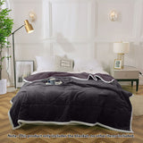 SOGA 2X Dark Grey Throw Blanket Warm Cozy Double Sided Thick Flannel Coverlet Fleece Bed Sofa Comforter - Cafe Supply
