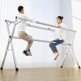 SOGA 2X 2.4m Portable Standing Clothes Drying Rack Foldable Space-Saving Laundry Holder 3 Poles - Cafe Supply