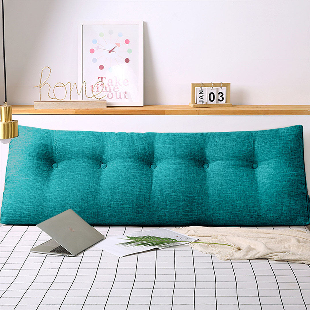 SOGA 2X 180cm Blue Green Triangular Wedge Bed Pillow Headboard Backrest Bedside Tatami Cushion Home Decor - Cafe Supply