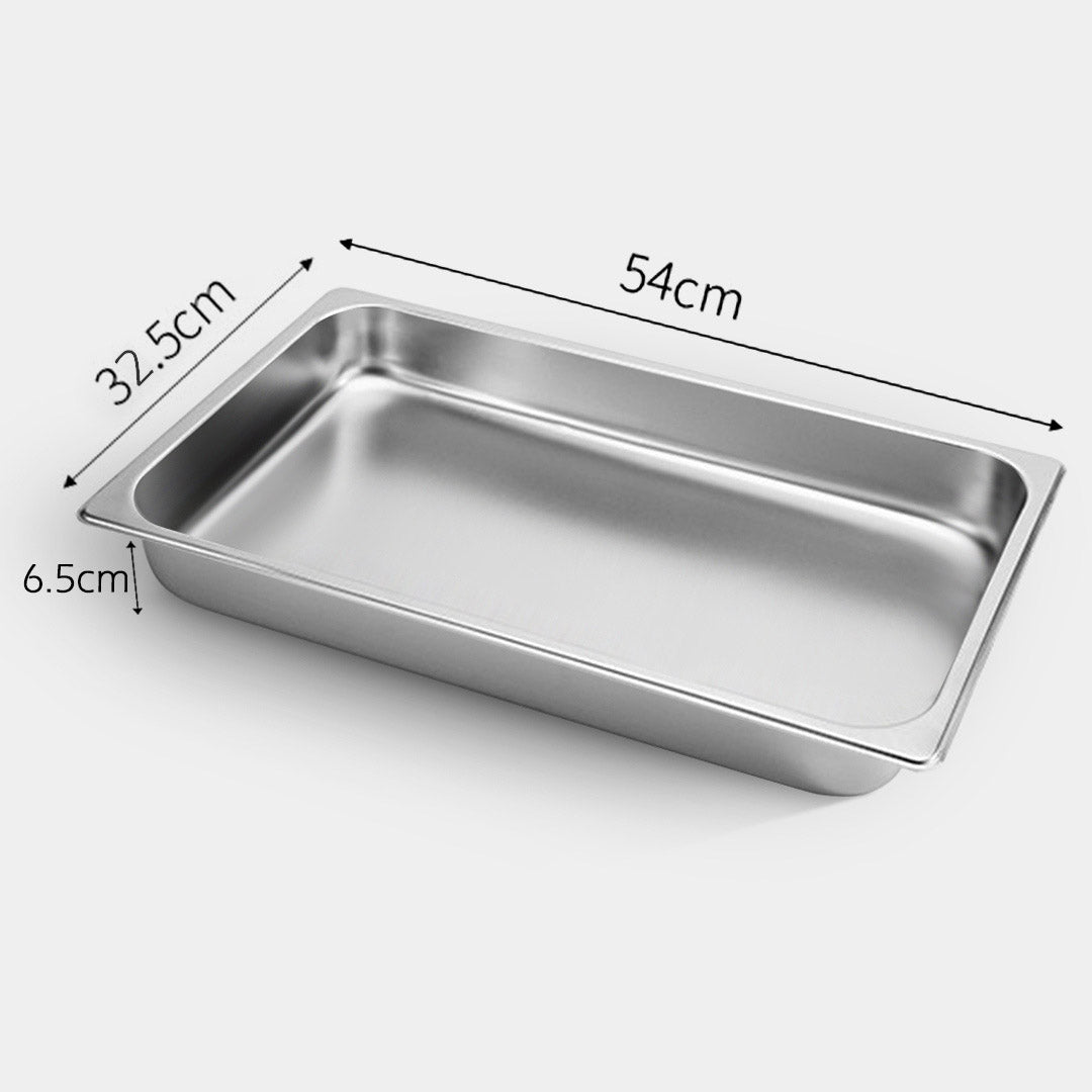 SOGA 4X Gastronorm GN Pan Full Size 1/1 GN Pan 6.5cm Deep Stainless Steel Tray - Cafe Supply