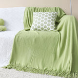 SOGA 2X Green Acrylic Knitted Throw Blanket Solid Fringed Warm Cozy Woven Cover Couch Bed Sofa Home Decor - Cafe Supply