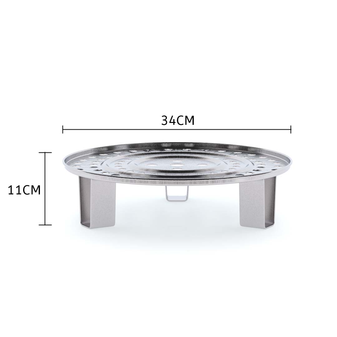 SOGA 2X 34cm Stainless Steel Steamer Insert Stock Pot Steaming Rack Stockpot Tray - Cafe Supply
