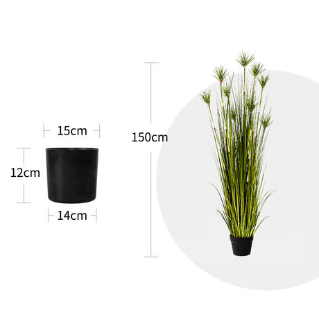 SOGA 2X 150cm Green Artificial Indoor Potted Papyrus Plant Tree Fake Simulation Decorative - Cafe Supply