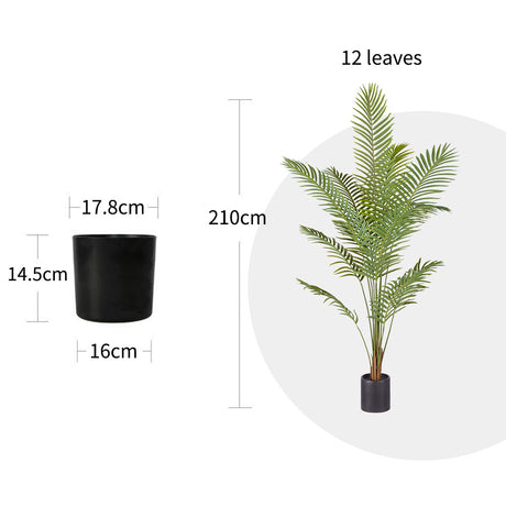 SOGA 2X 210cm Green Artificial Indoor Rogue Areca Palm Tree Fake Tropical Plant Home Office Decor - Cafe Supply