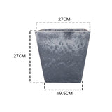 SOGA 2X 27cm Weathered Grey Square Resin Plant Flower Pot in Cement Pattern Planter Cachepot for Indoor Home Office - Cafe Supply