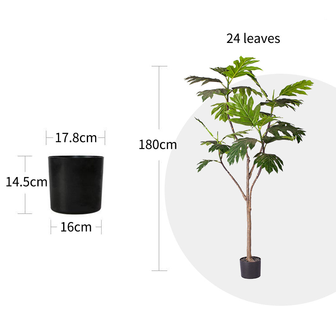 SOGA 2X 180cm Artificial Natural Green Split-Leaf Philodendron Tree Fake Tropical Indoor Plant Home Office Decor - Cafe Supply