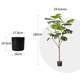 SOGA 2X 180cm Artificial Natural Green Split-Leaf Philodendron Tree Fake Tropical Indoor Plant Home Office Decor - Cafe Supply