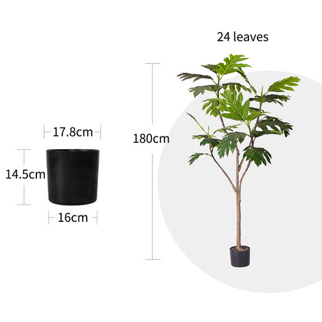 SOGA 2X 180cm Artificial Natural Green Split-Leaf Philodendron Tree Fake Tropical Indoor Plant Home Office Decor - Cafe Supply