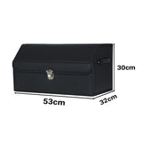 SOGA 4X Leather Car Boot Collapsible Foldable Trunk Cargo Organizer Portable Storage Box With Lock Black Medium - Cafe Supply