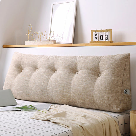 SOGA 2X 180cm Beige Triangular Wedge Bed Pillow Headboard Backrest Bedside Tatami Cushion Home Decor - Cafe Supply