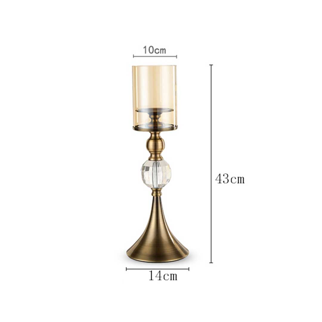 SOGA 2X 43cm Glass Candle Holder Candle Stand Glass/Metal - Cafe Supply