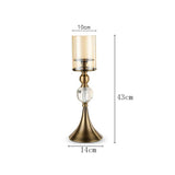 SOGA 2X 43cm Glass Candle Holder Candle Stand Glass/Metal - Cafe Supply