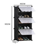 SOGA 6 Tier Shoe Rack Organizer Sneaker Footwear Storage Stackable Stand Cabinet Portable Wardrobe with Cover - Cafe Supply
