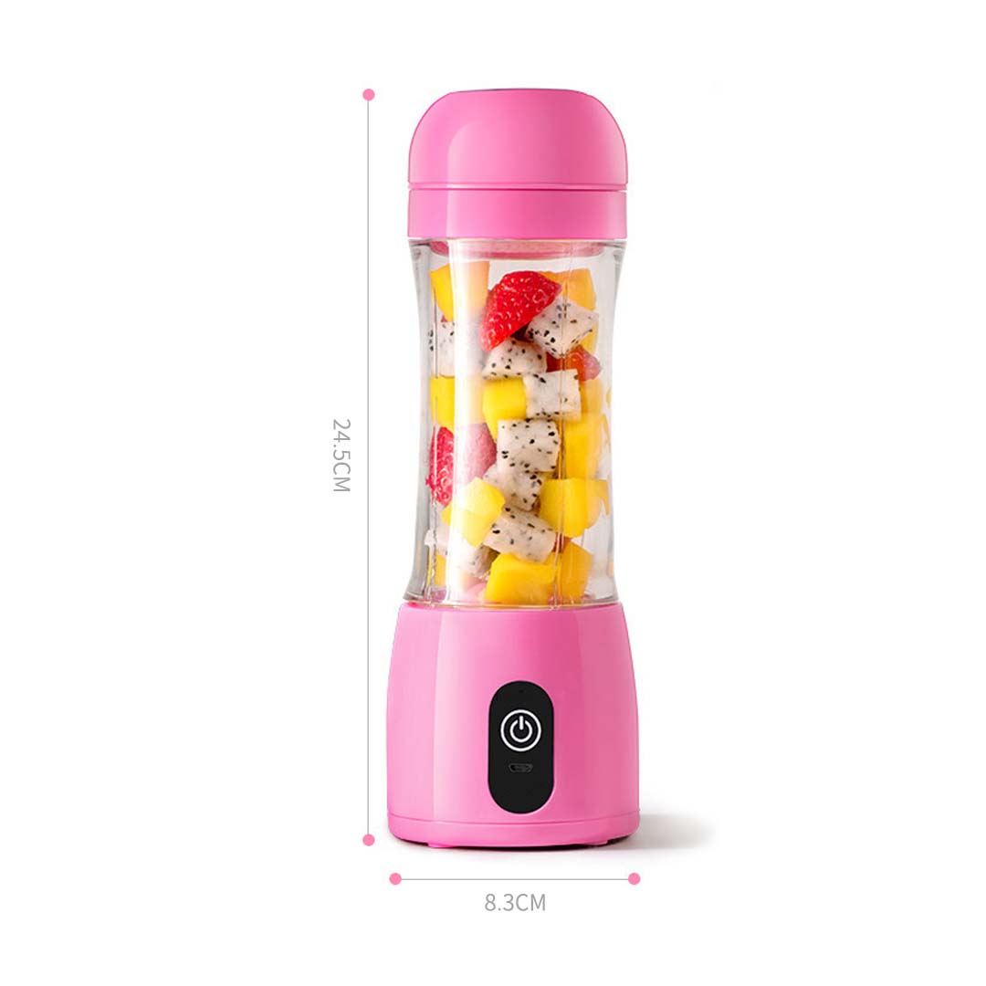 SOGA 2X 380ml Portable Mini USB Rechargeable Handheld Fruit Mixer Juicer Pink - Cafe Supply