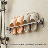 SOGA 49cm Wall-Mounted Slipper Organiser Adhesive Storage Space-Saving Wall Rack - Cafe Supply