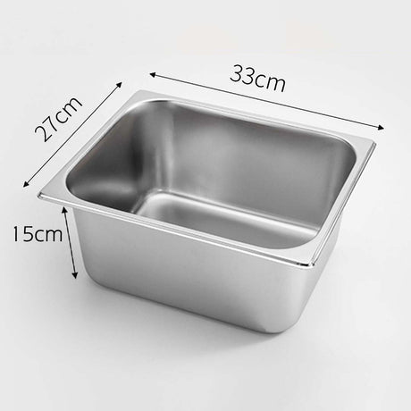 SOGA 2X Gastronorm GN Pan Full Size 1/2 GN Pan 15cm Deep Stainless Steel Tray - Cafe Supply