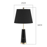 SOGA 2X 68cm Black Marble Bedside Desk Table Lamp Living Room Shade with Cone Shape Base - Cafe Supply