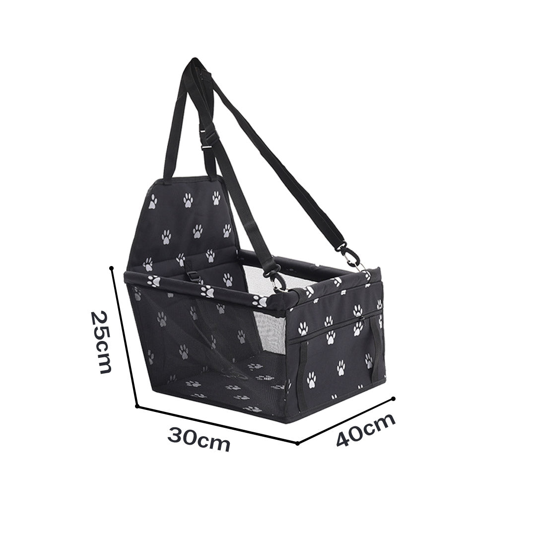 SOGA 2X Waterproof Pet Booster Car Seat Breathable Mesh Safety Travel Portable Dog Carrier Bag Black - Cafe Supply
