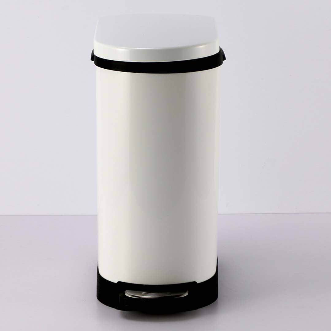 SOGA Foot Pedal Stainless Steel Rubbish Recycling Garbage Waste Trash Bin 10L U White - Cafe Supply
