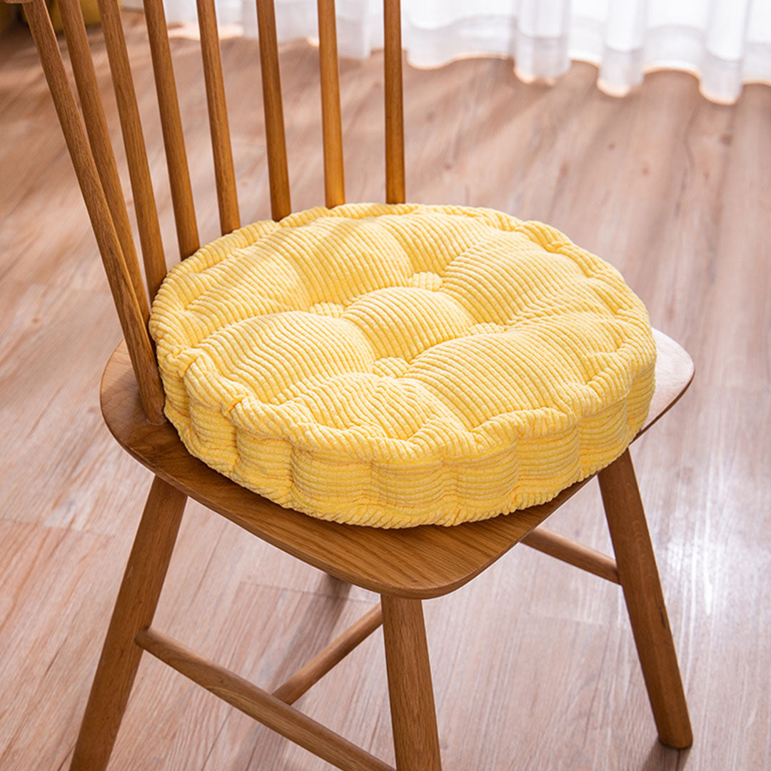 SOGA 2X Yellow Round Cushion Soft Leaning Plush Backrest Throw Seat Pillow Home Office Decor - Cafe Supply