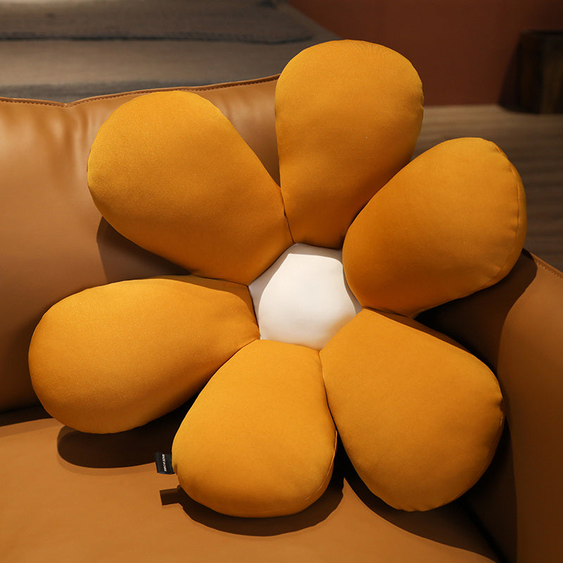 SOGA Coffee Daisy Flower Shape Cushion Soft Leaning Bedside Pad Floor Plush Pillow Home Decor - Cafe Supply