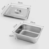 SOGA 2X Gastronorm GN Pan Full Size 1/2 GN Pan 10cm Deep Stainless Steel Tray With Lid - Cafe Supply