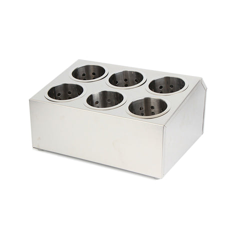 SOGA 2X 18/10 Stainless Steel Commercial Conical Utensils Cutlery Holder with 6 Holes - Cafe Supply