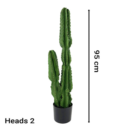 SOGA 2X 95cm Green Artificial Indoor Cactus Tree Fake Plant Simulation Decorative 2 Heads - Cafe Supply