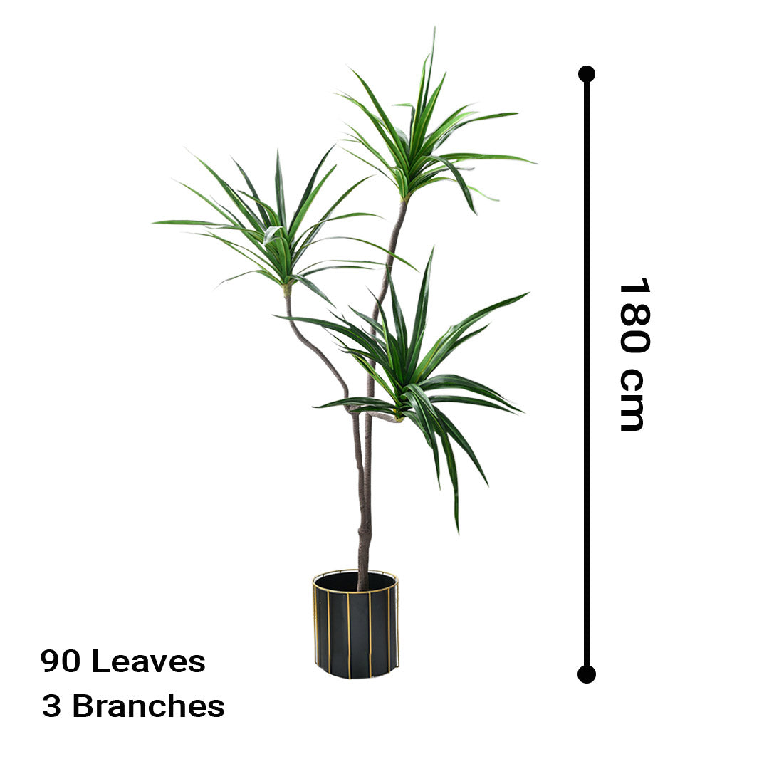 SOGA 2X 180cm Green Artificial Indoor Brazlian Iron Tree Fake Plant Decorative 3 Heads - Cafe Supply